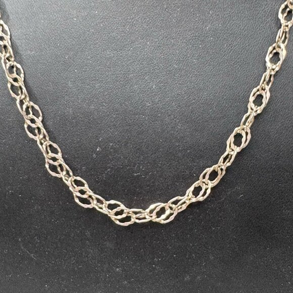 Canada Jewelry - Vintage Sterling Silver Fancy Interlocking Double Link Chain Necklace Canada 20"